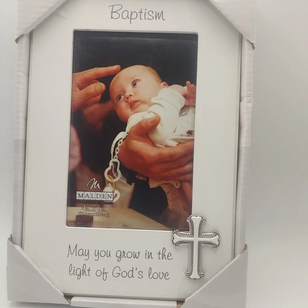 Malden Baptism Picture Frame Cross Accent Religious Gift New‎ 4x6